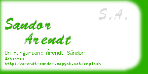 sandor arendt business card